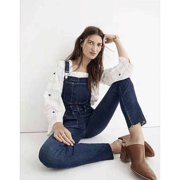 Madewell Skinny Overalls: Eco Edition Denim Jeans Size XXS Raw Hem - Picture 1 of 12